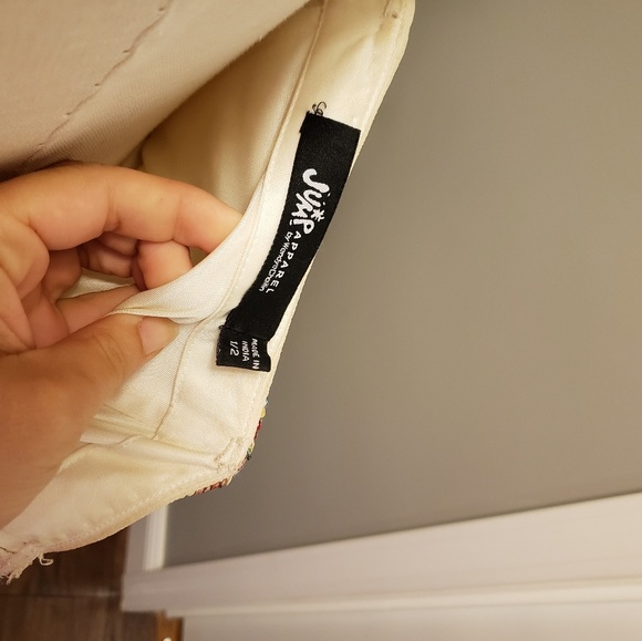 Short ivory multicolored beaded formal dress - Picture 6 of 7